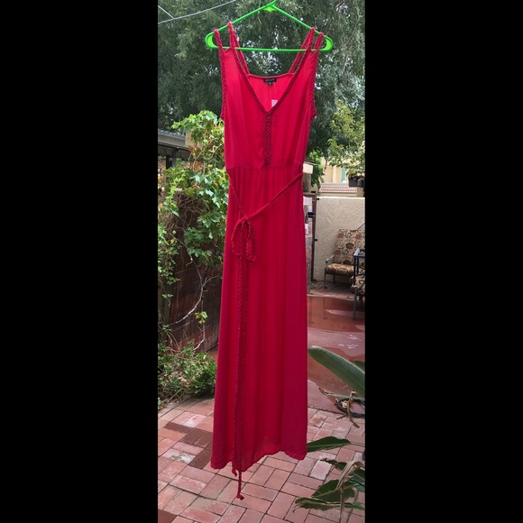 VENUS NWTs Barberry Geranium Pink Braided Deets Maxi Dress Greek Goddess Vibes M - Picture 11 of 14